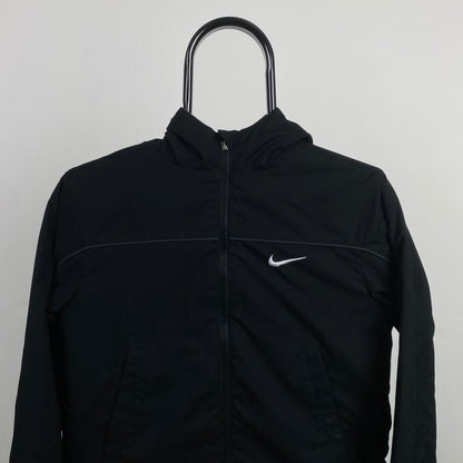 00s Nike Reversible Piping Fleece Coat Jacket Black XS