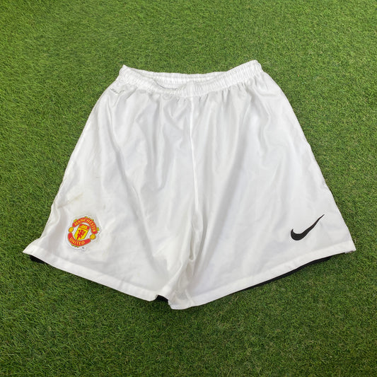 00s Nike Manchester United Football Shorts White Large