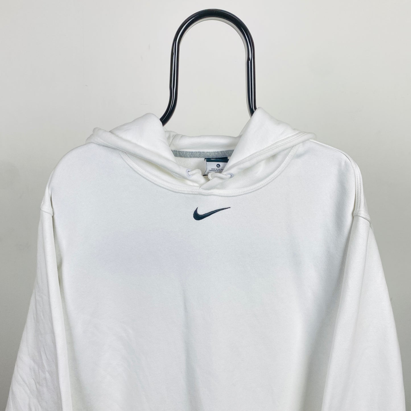 00s Nike Centre Swoosh Hoodie White XL