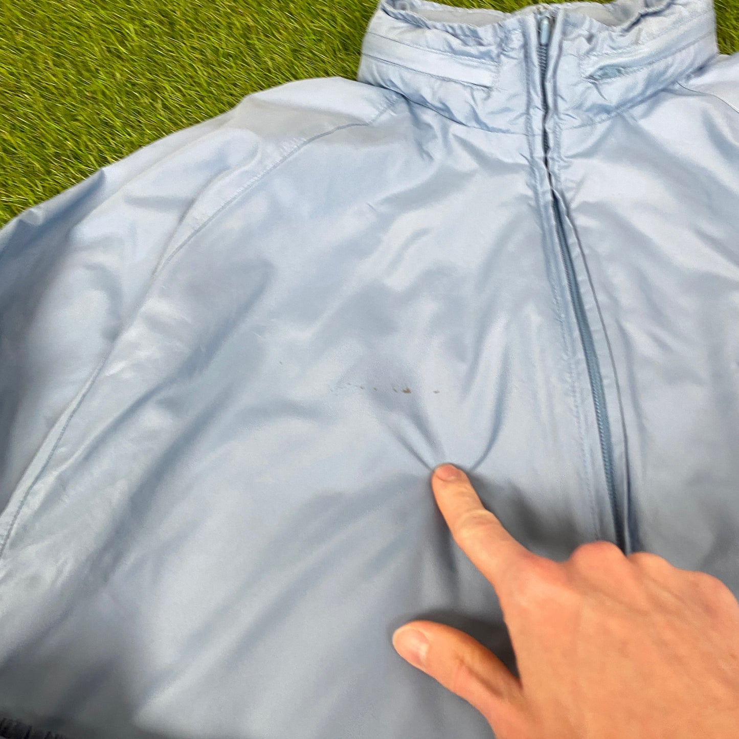 00s Nike Piping Tracksuit Jacket + Joggers Set Baby Blue Large