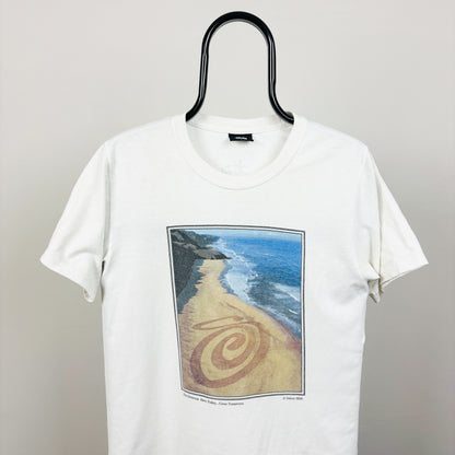 00s Stussy Land Art T-Shirt White Small