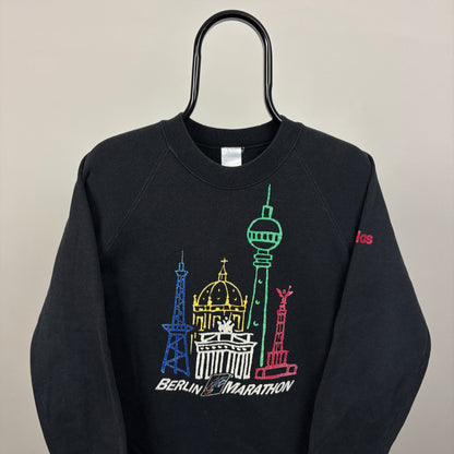 90s Adidas Berlin Marathon Sweatshirt Black Small