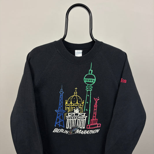90s Adidas Berlin Marathon Sweatshirt Black Small