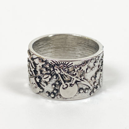 Retro Vintage Story Ring Silver