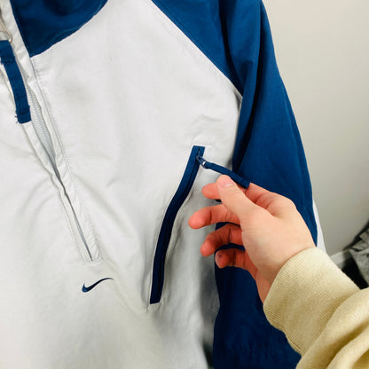 00s Nike Zip Pocket Windbreaker Jacket Blue Small