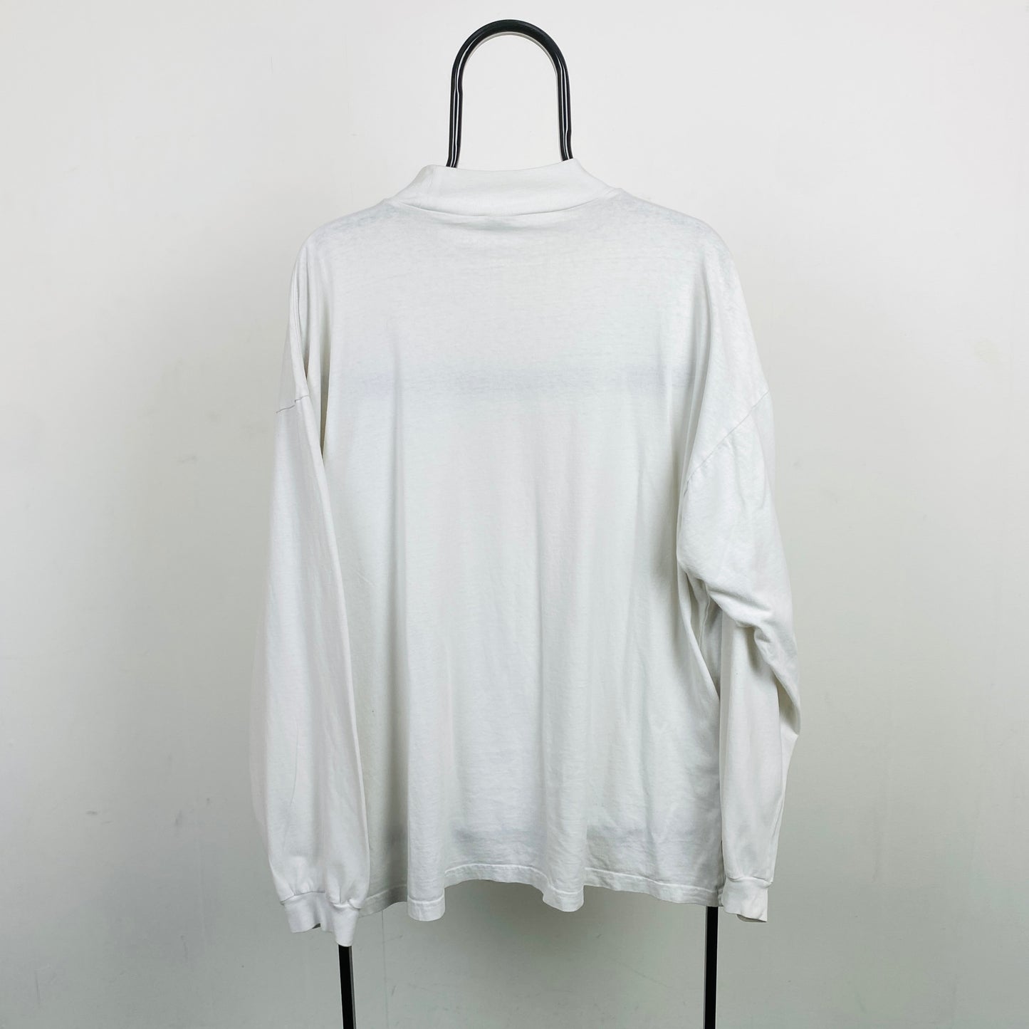 90s Nike Mock Neck Long Sleeve T-Shirt White XL