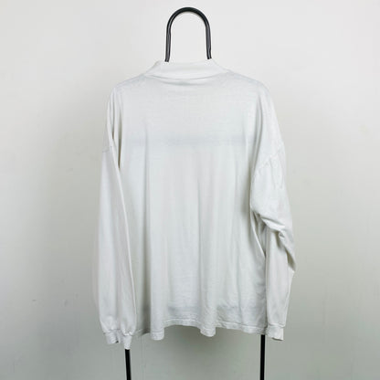 90s Nike Mock Neck Long Sleeve T-Shirt White XL