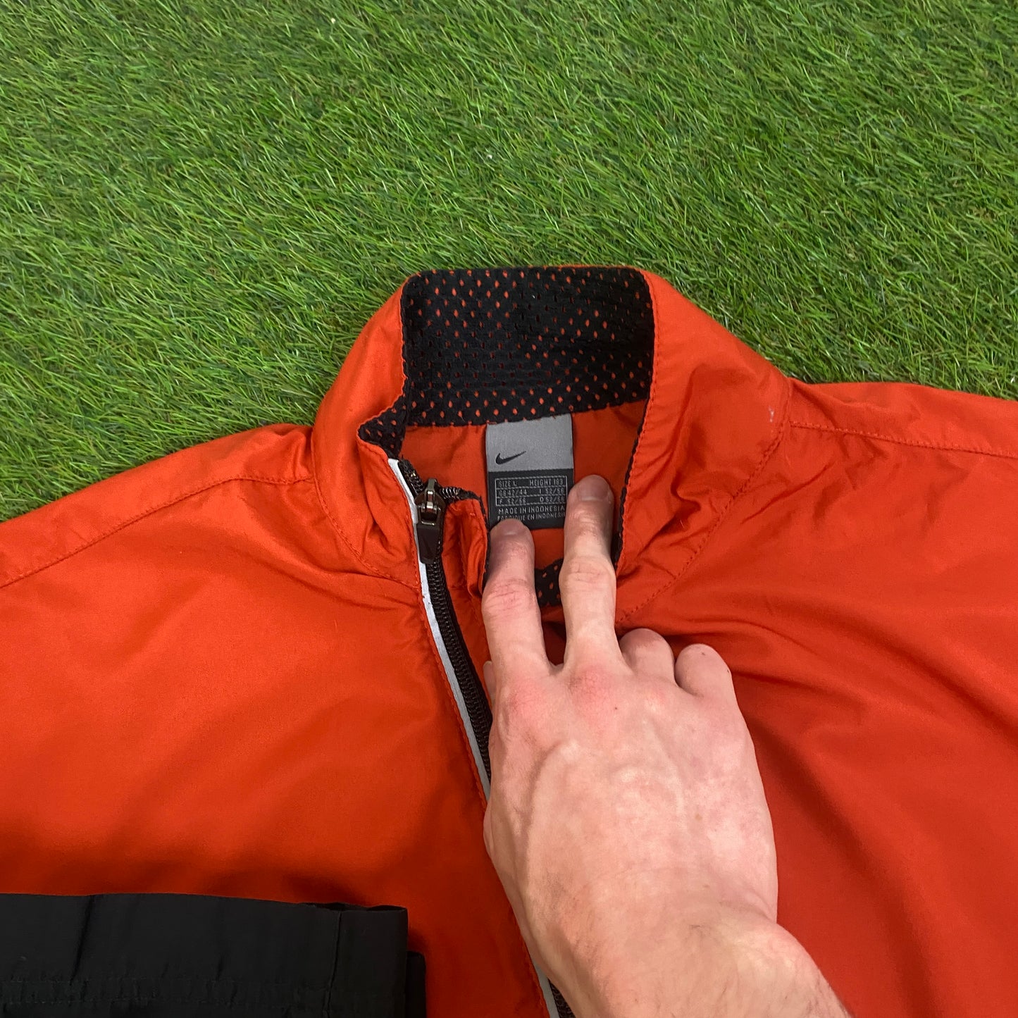 00s Nike Sidewinder Windbreaker Jacket + Joggers Tracksuit Set Orange Large