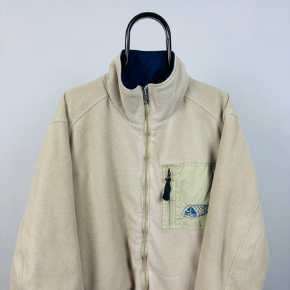 00s Nike ACG Reversible Fleece Coat Jacket Brown Blue Medium