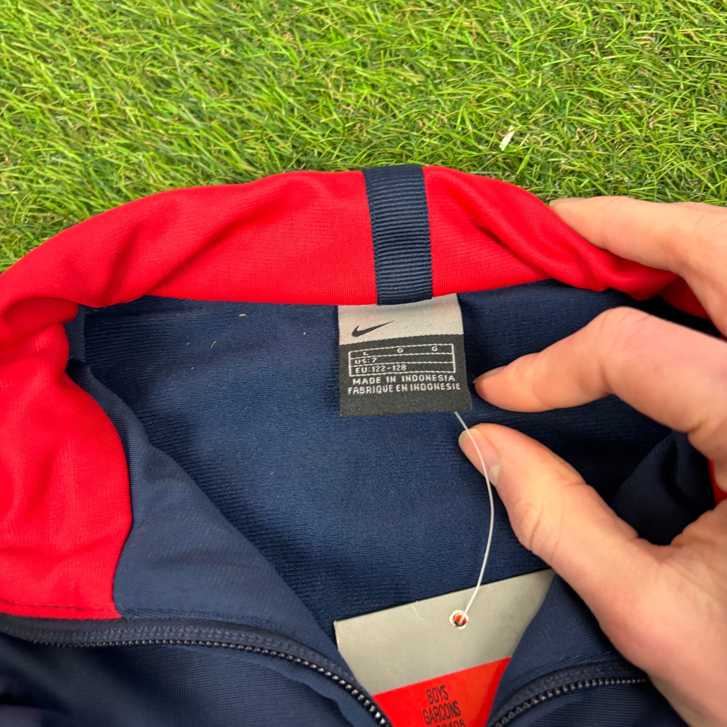 00s Nike Piping Tracksuit Jacket + Joggers Set Blue Youth Large