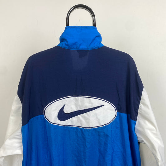 90s Nike Windbreaker Jacket Blue Large