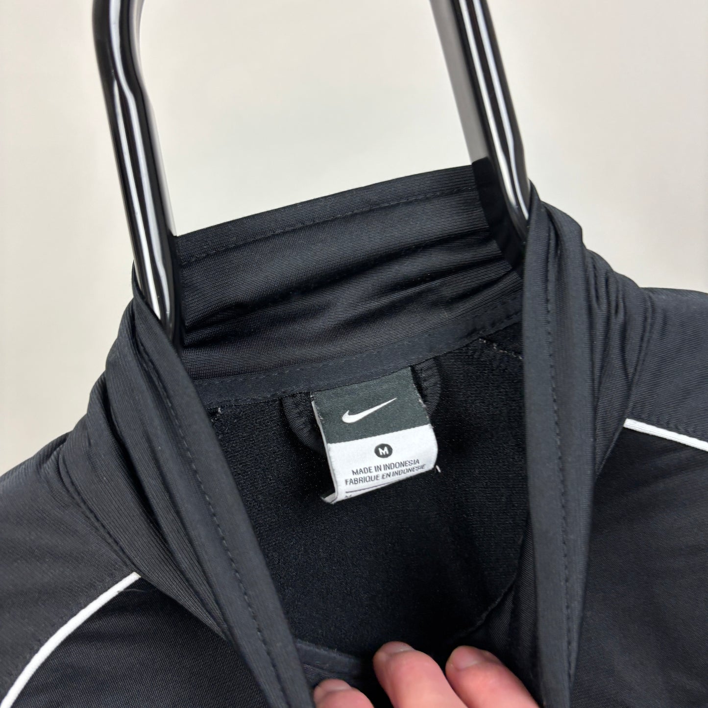 00s Nike Piping Windbreaker Jacket Black Medium