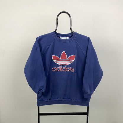 90s Adidas Sweatshirt Blue XS