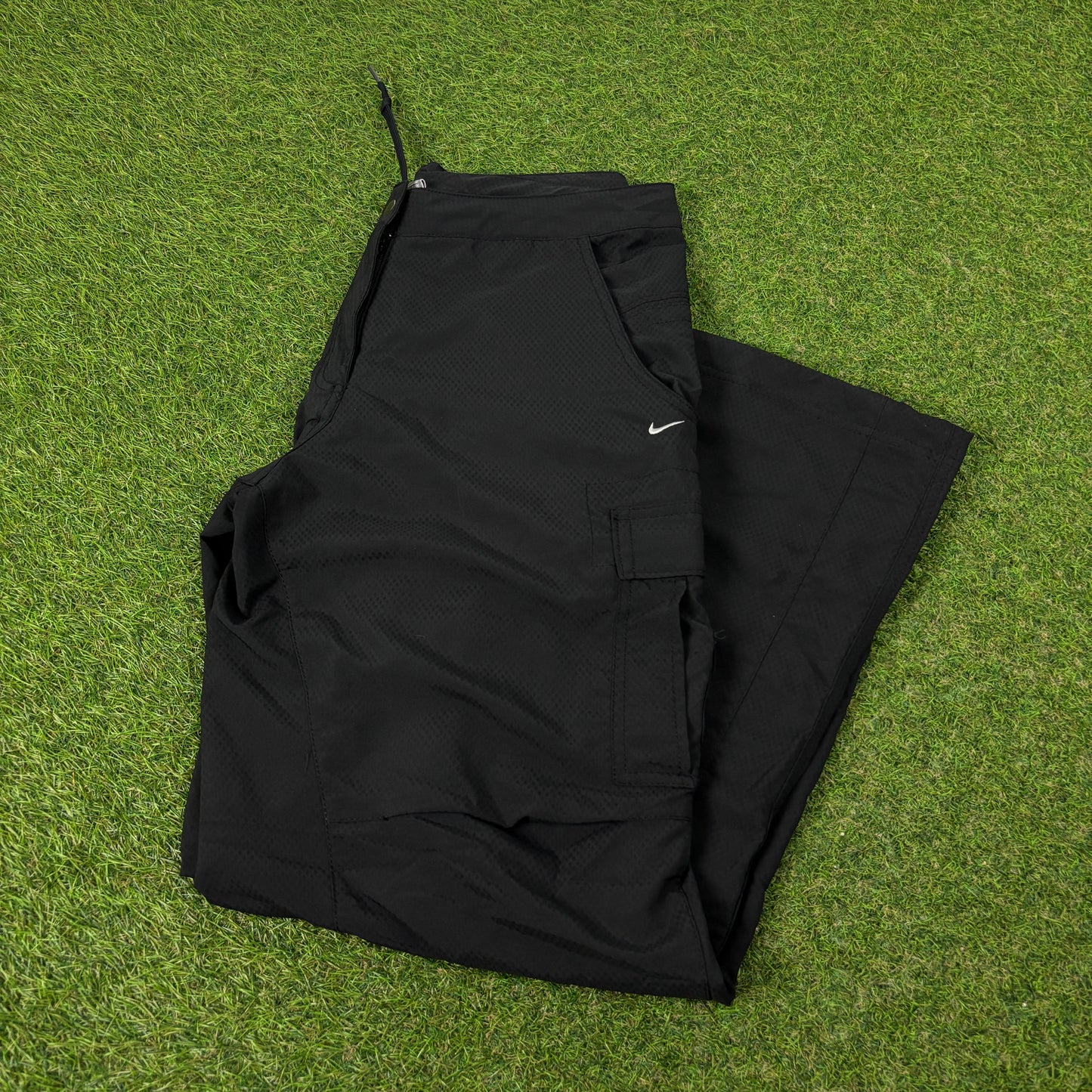 00s Nike Parachute Cinch Cargo Joggers Black Medium