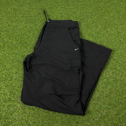 00s Nike Parachute Cinch Cargo Joggers Black Medium