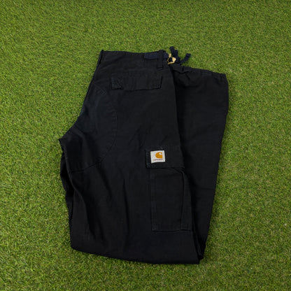 00s Carhartt Cargo Trousers Joggers Black Medium 30x32