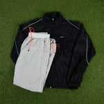 00s Nike Piping Tracksuit Jacket + Joggers Set Black Large