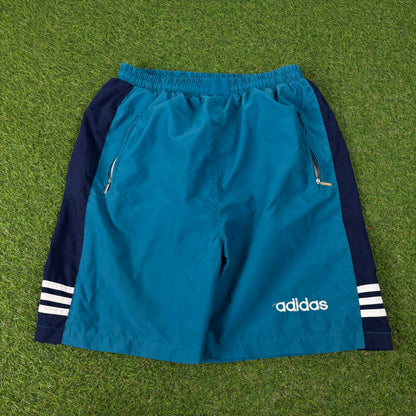 90s Adidas Zip Pocket Shorts Blue XXL