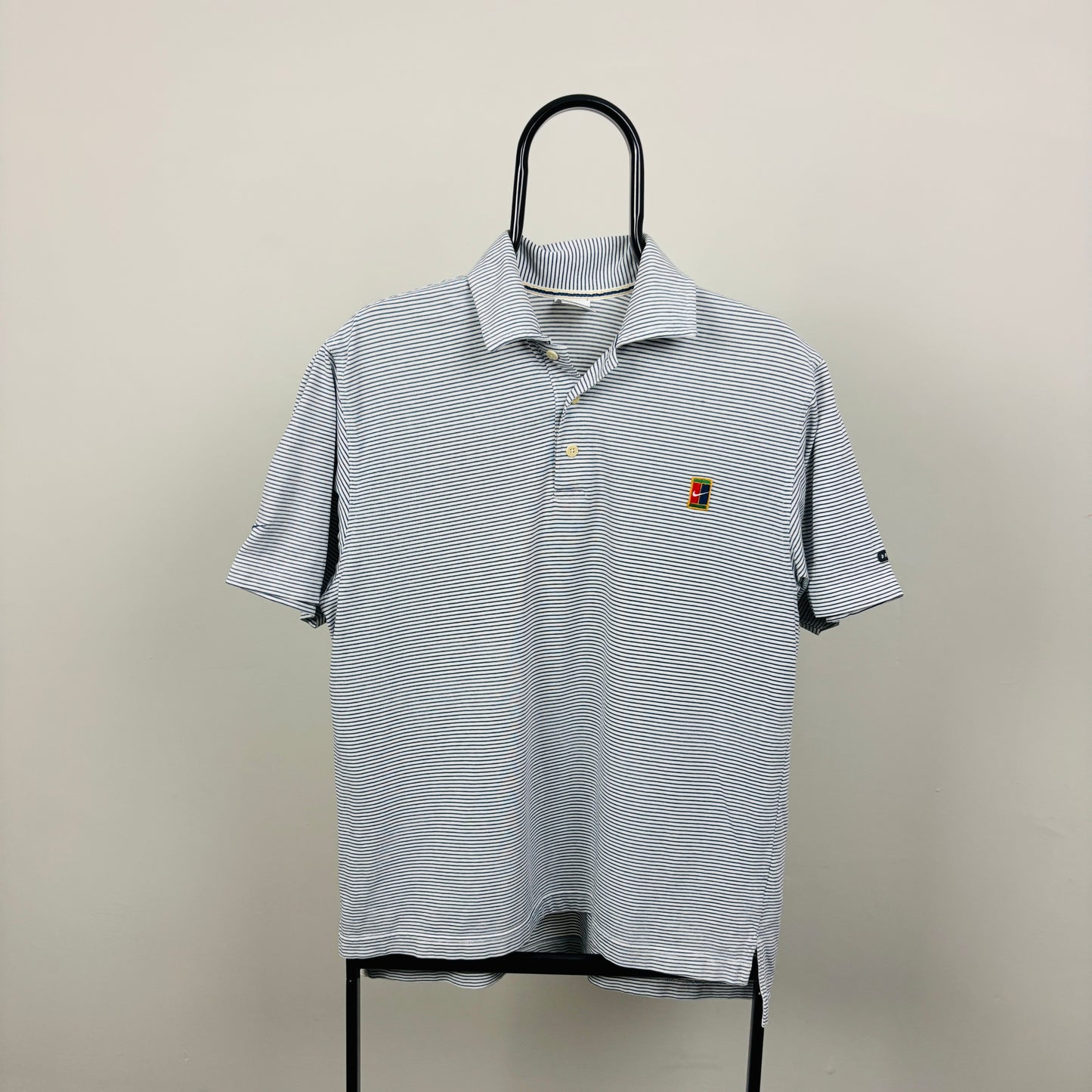 90s Nike Challenge Court Polo Shirt T-Shirt Blue Small