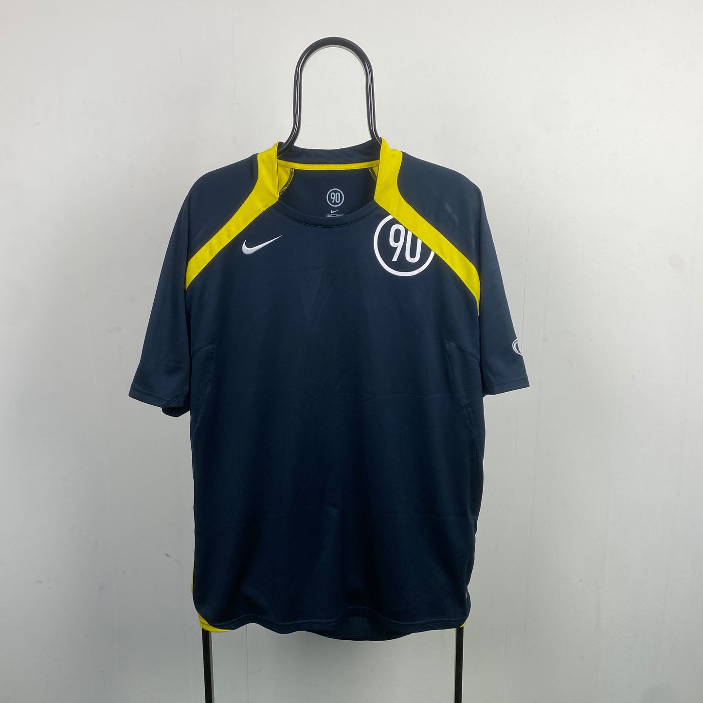 00s Nike T90 Football Shirt T-Shirt Blue XL