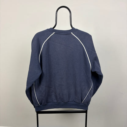 00s Umbro Piping Sweatshirt Blue Large