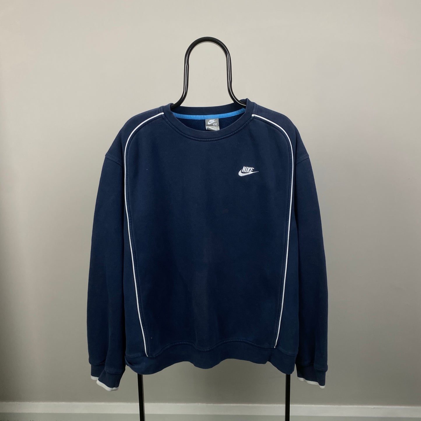 00s Nike Piping Sweatshirt Blue XXL