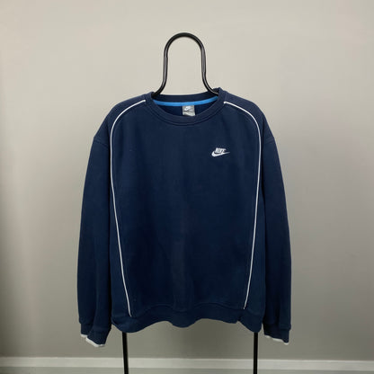 00s Nike Piping Sweatshirt Blue XXL
