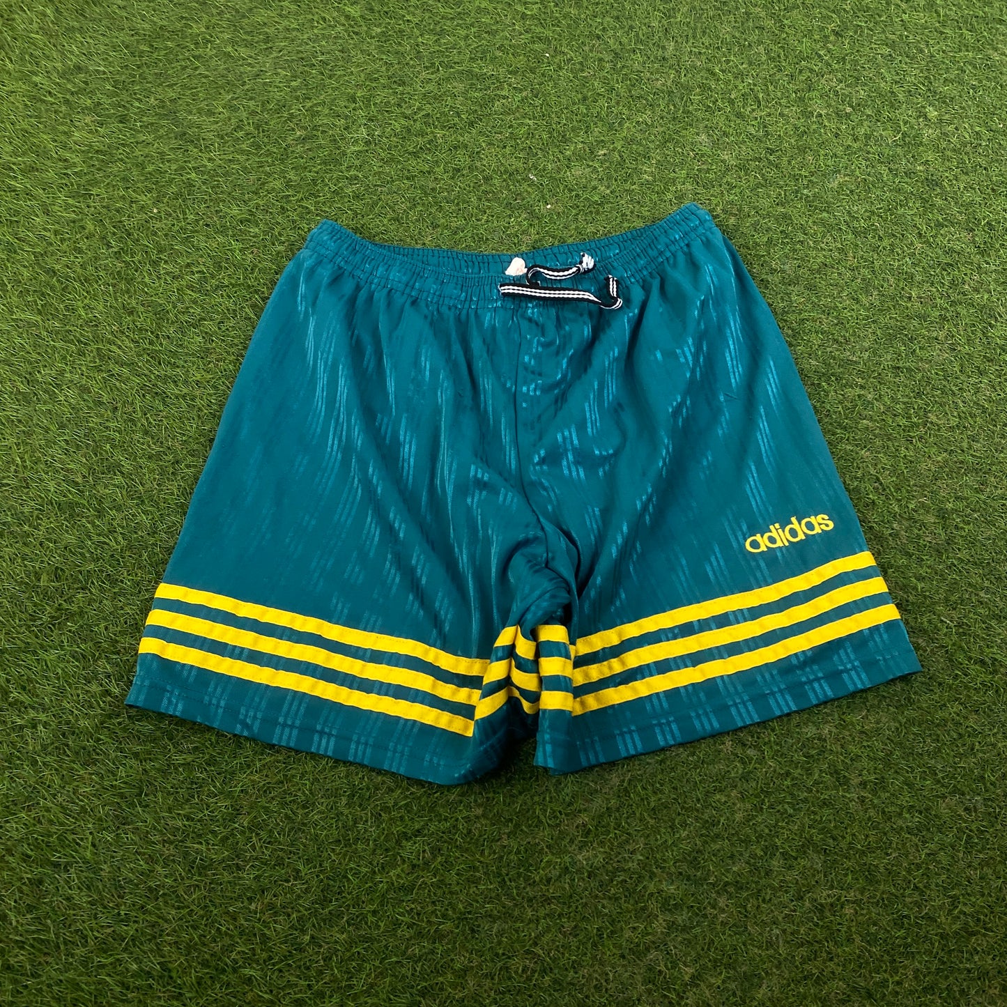 90s Adidas Football Shorts Green Medium