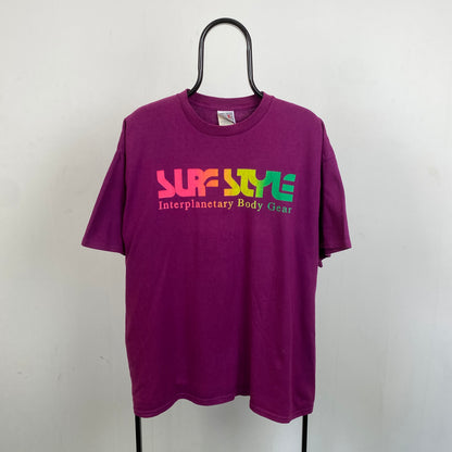 90s Nike Surf Style T-Shirt Purple XL