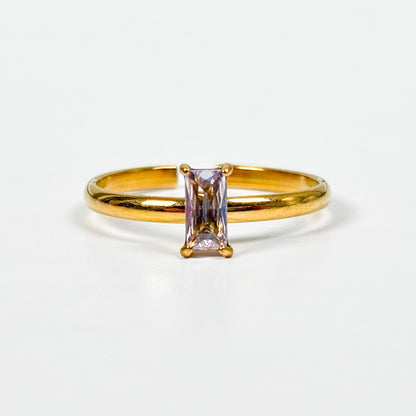 Birthstone Band Ring Stackable Gold