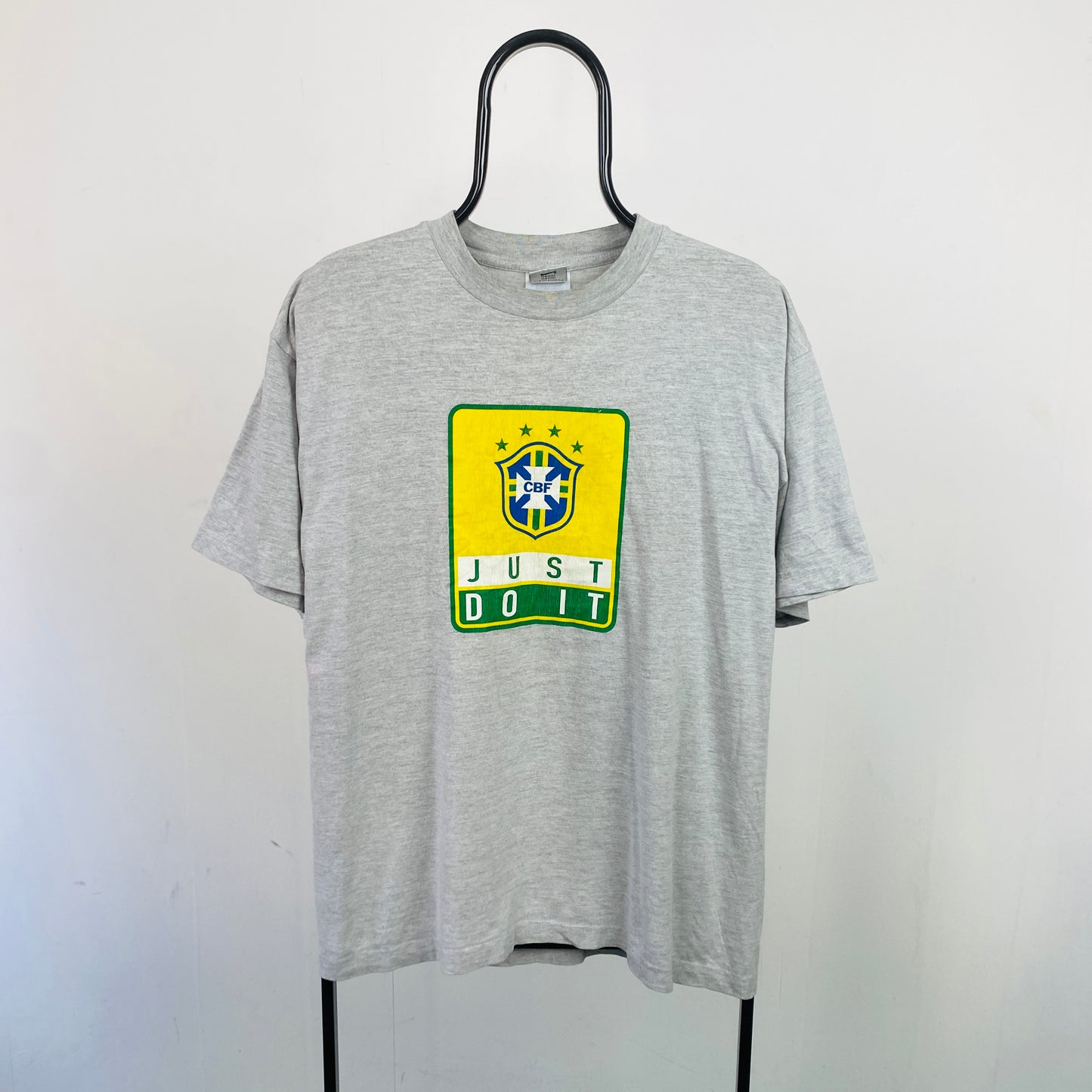 90s Nike Brazil T-Shirt Grey Medium