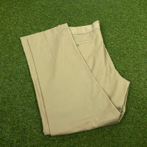 Retro Dickies Cargo Trousers Joggers Brown Large