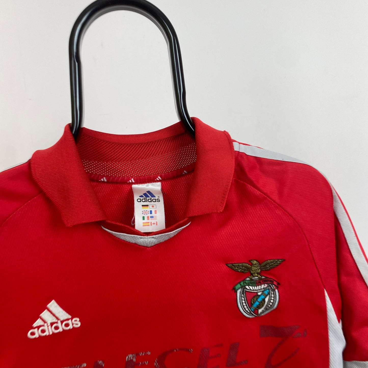 90s Adidas Benfica Football Shirt T-Shirt Red Small