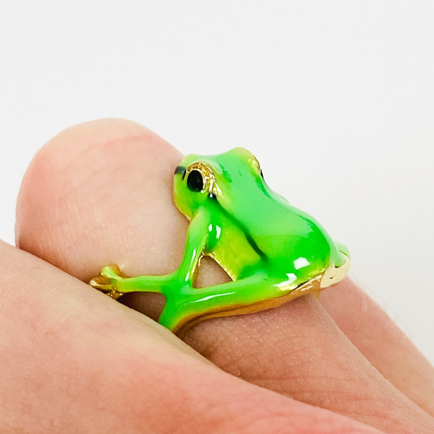 Retro Adjustable Frog Ring Gold