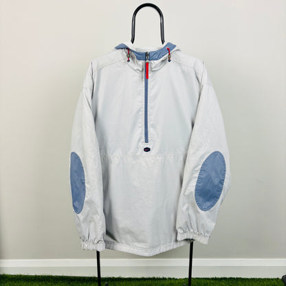90s Nike Reversible Tn Hex Fleece Coat Jacket Blue XL