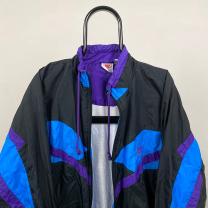 90s Nike Windbreaker Jacket Black Medium
