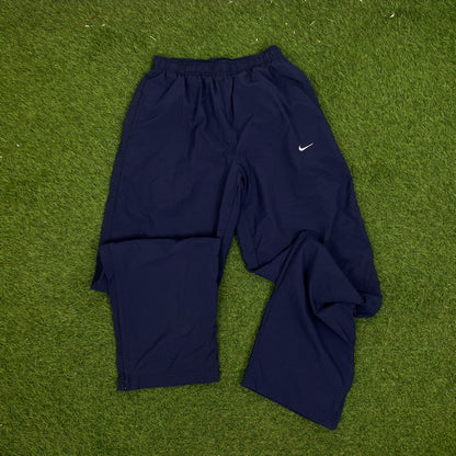 00s Nike Piping Windbreaker Jacket + Joggers Set Blue Medium