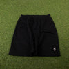 Retro Hummel Nylon Football Shorts Black Large