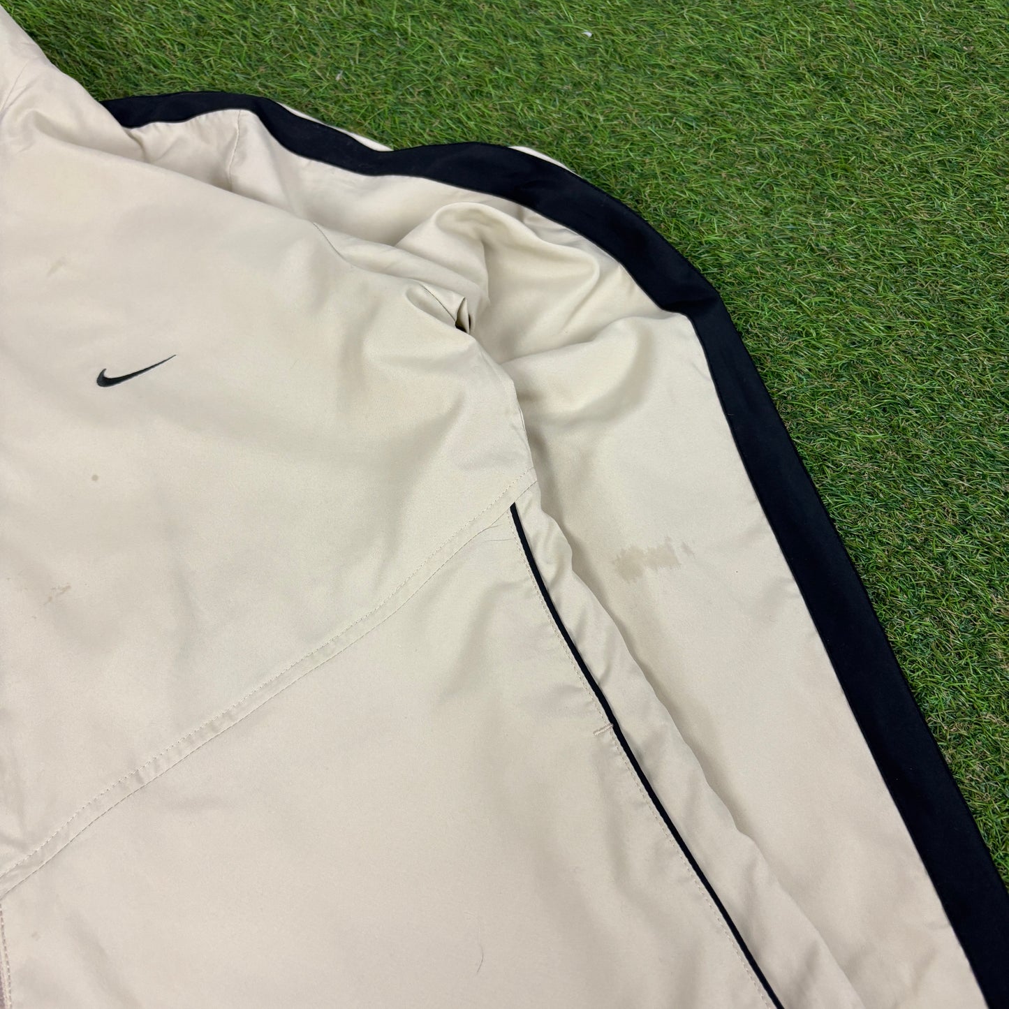 00s Nike Piping Tracksuit Jacket + Joggers Set Brown Large