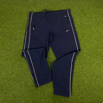 00s Nike Piping Tracksuit Jacket + Joggers Set Blue Large