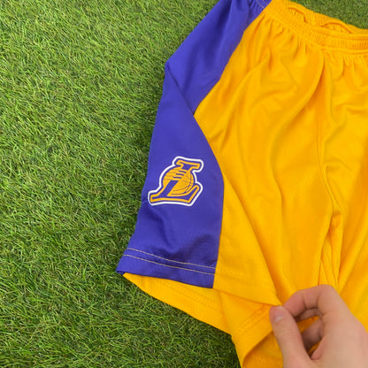 Retro Lakers Basketball Shorts Yellow Medium