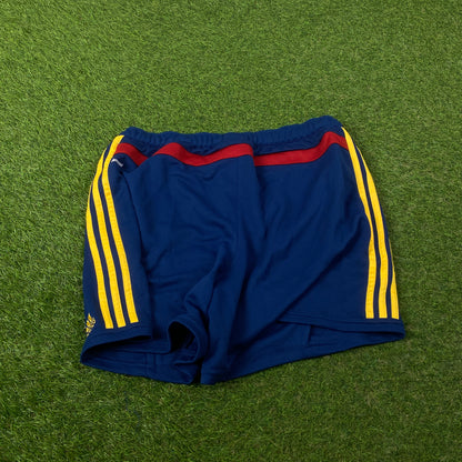 90s Adidas Spain Football Shorts Blue Large