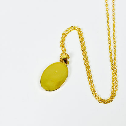 Jesus Gemstone Necklace Gold Pink