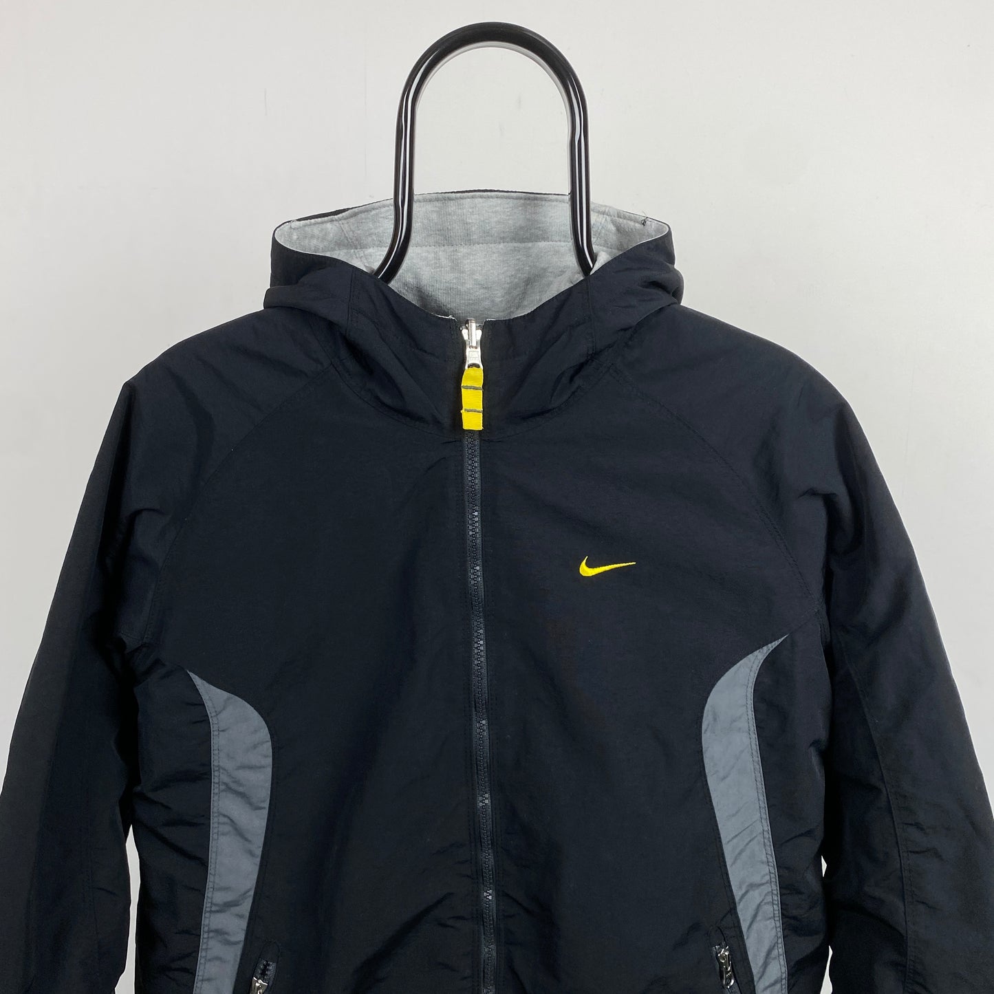 00s Nike Reversible Fleece Coat Jacket Black Small