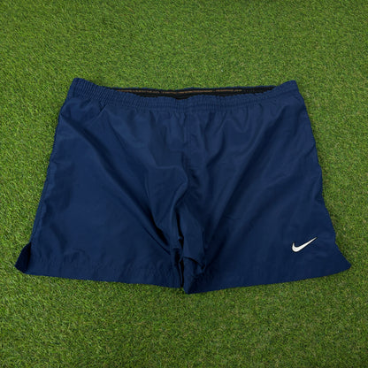 00s Nike Football Shorts Blue Large