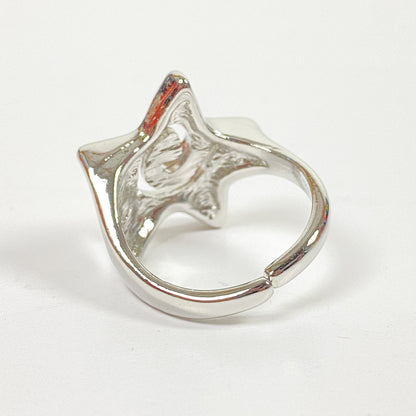 Retro Adjustable Star Ring Silver