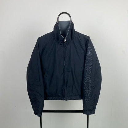 00s Nike ACG Reversible Fleece Waterproof Jacket Black Grey Small