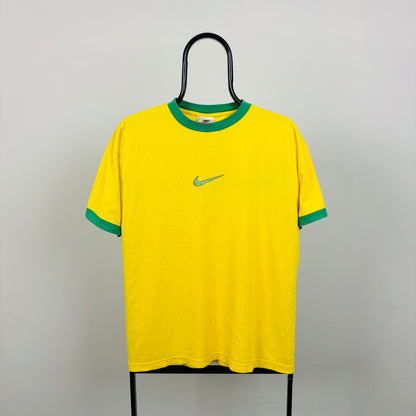90s Nike Brazil T-Shirt Yellow Small