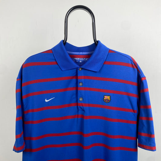 00s Nike Barcelona Golf Polo Shirt T-Shirt Blue Large