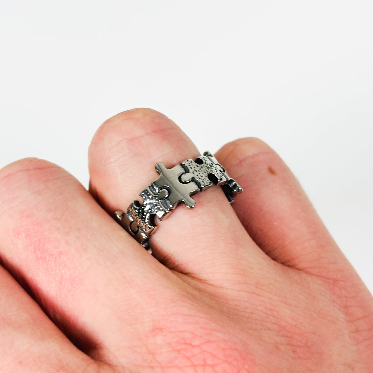 Retro Jigsaw Ring .925 Silver